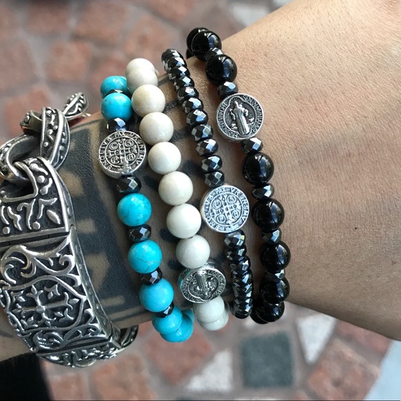 Silverskylight Jewelry - $40 All or $15 one Gemstones medal saint bracelet